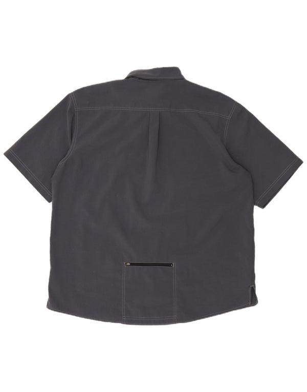 Мужская рубашка с коротким рукавом ADIDAS UK 46/48 XL Темно-синий полиэстер