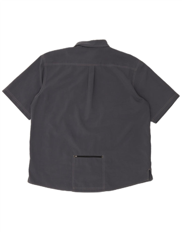 Мужская рубашка с коротким рукавом ADIDAS UK 46/48 XL Темно-синий полиэстер