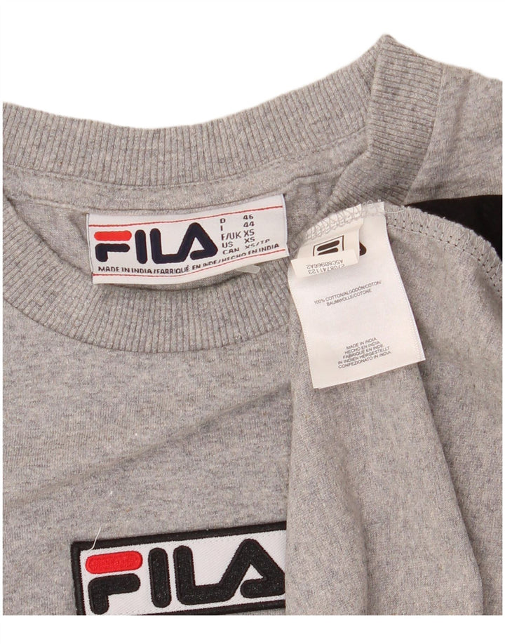Мужская футболка Fila Top XS Серая, хлопок с цветными блоками