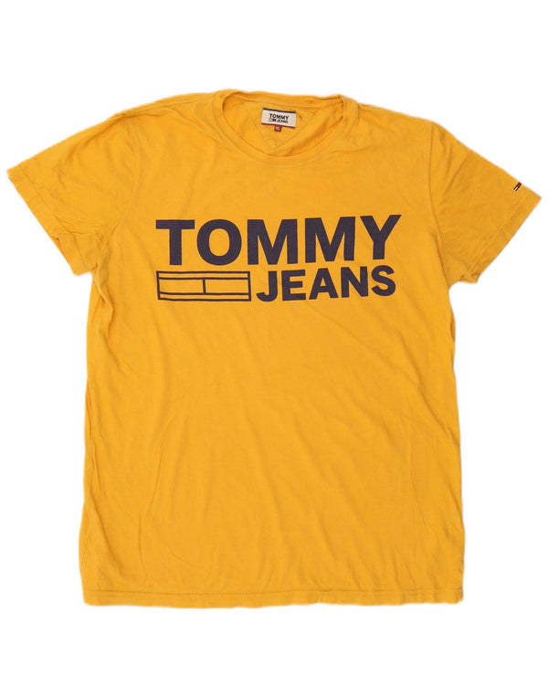 Tommy Hilfiger Мужская футболка с рисунком Топ XL Желтый хлопок