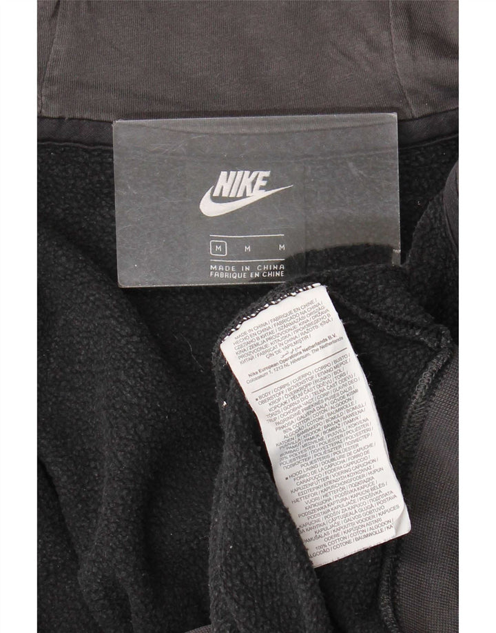 Мужской свитер с капюшоном на молнии Nike, средний черный, хлопковый с цветными блоками