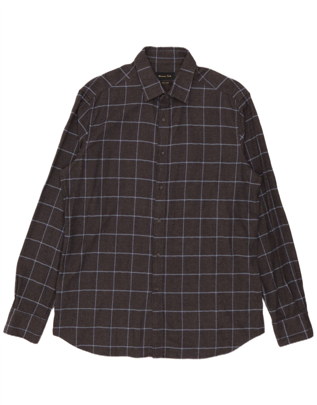Мужская фланелевая рубашка MASSIMO DUTTI XL серая в клетку, хлопок