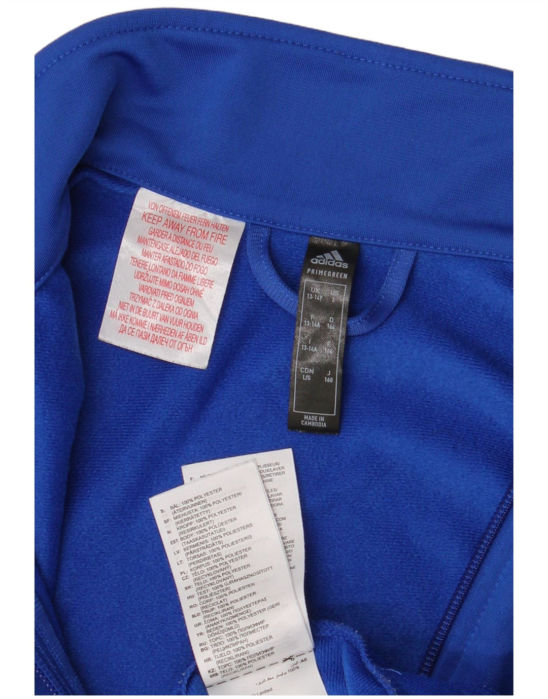 Спортивный костюм Adidas для мальчиков с графическим рисунком, верхняя куртка 13-14 лет, синий полиэстер