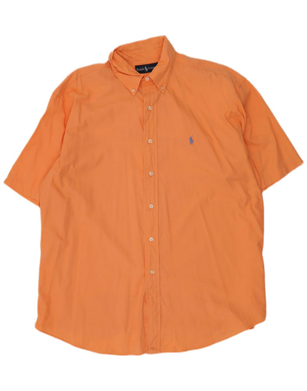 Мужская рубашка свободного кроя Ralph Lauren Blake с короткими рукавами, большой размер, оранжевая хлопковая рубашка