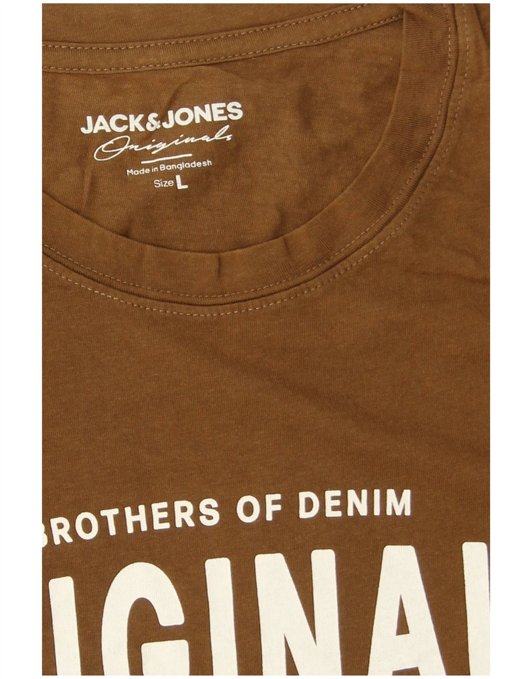 Мужская футболка с рисунком Jack & Jones, большой коричневый хлопок