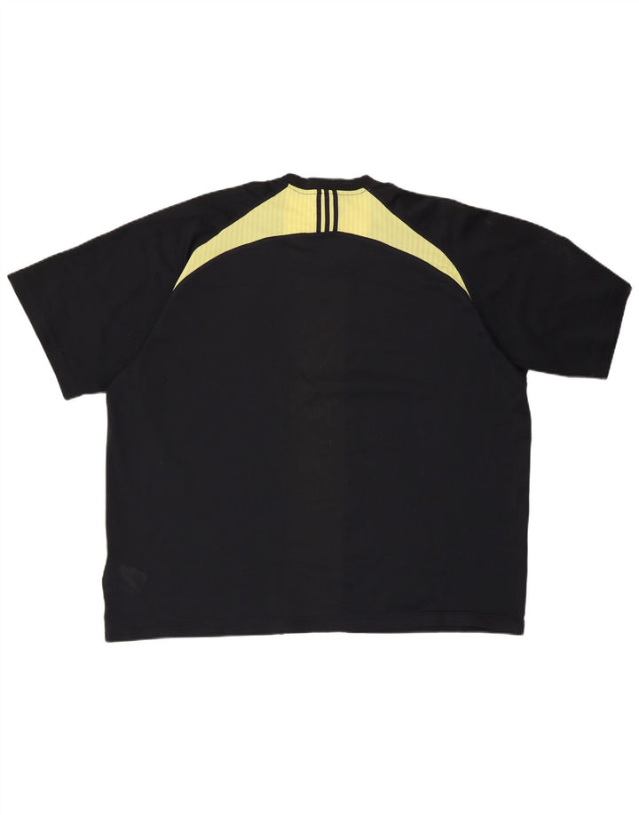 Мужская футболка ADIDAS Climacool, верх 2XL, черный полиэстер с цветными блоками