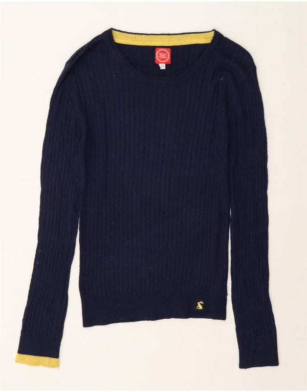 Joules Womens Boat Neck Jumper Sweater UK 8 Small Navy Blue Viscose