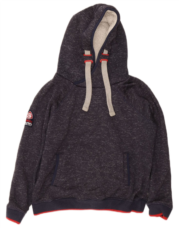 Женский джемпер с капюшоном Superdry UK 18 XL, темно-синий, полиэстер с крапинками