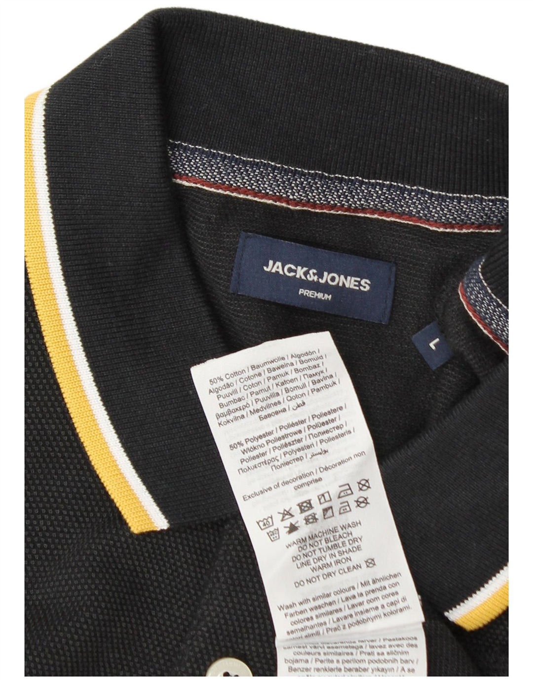 Мужская рубашка поло Jack & Jones, большая черная, хлопок