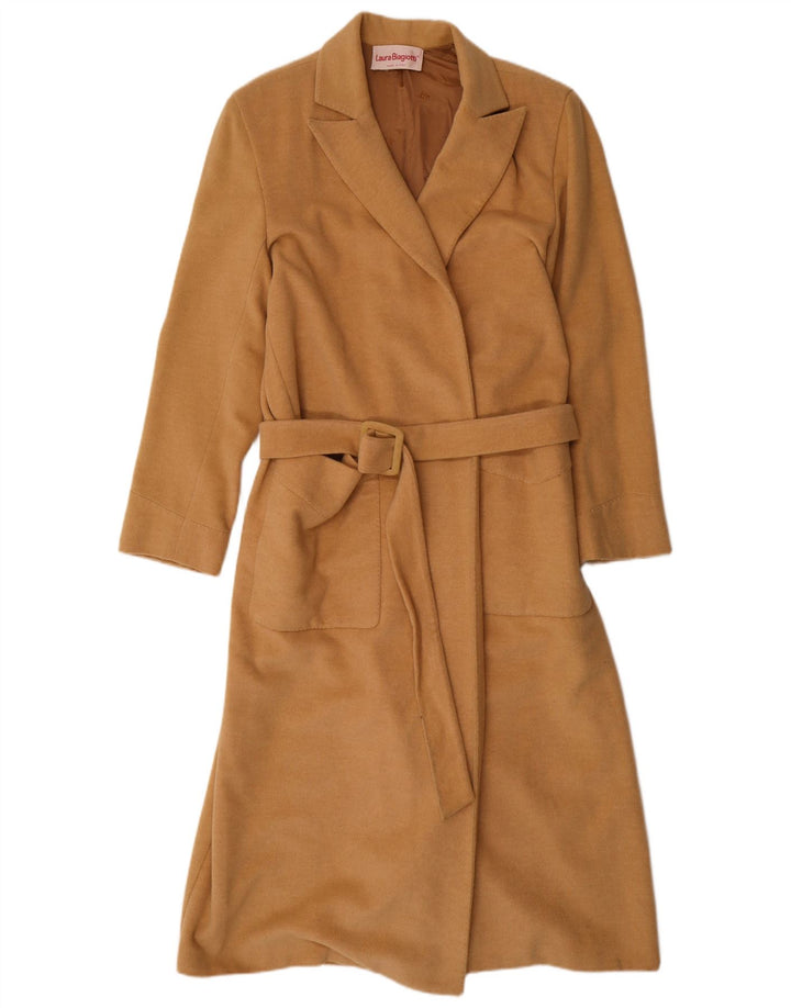 LAURA BIAGIOTTI Женское пальто IT 46, большое, бежевое, шерсть