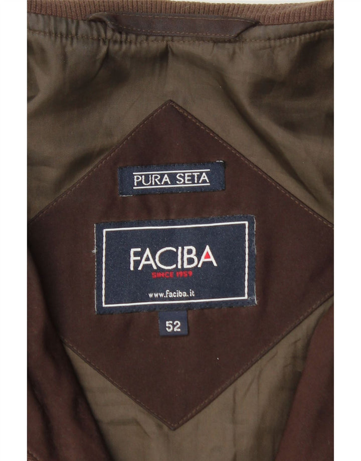 Мужской бомбер Faciba IT 52 XL Коричневый Шелк