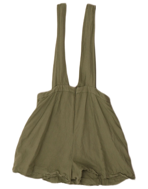 Женский комбинезон Zara, маленькие шорты W28, льняной цвет цвета хаки