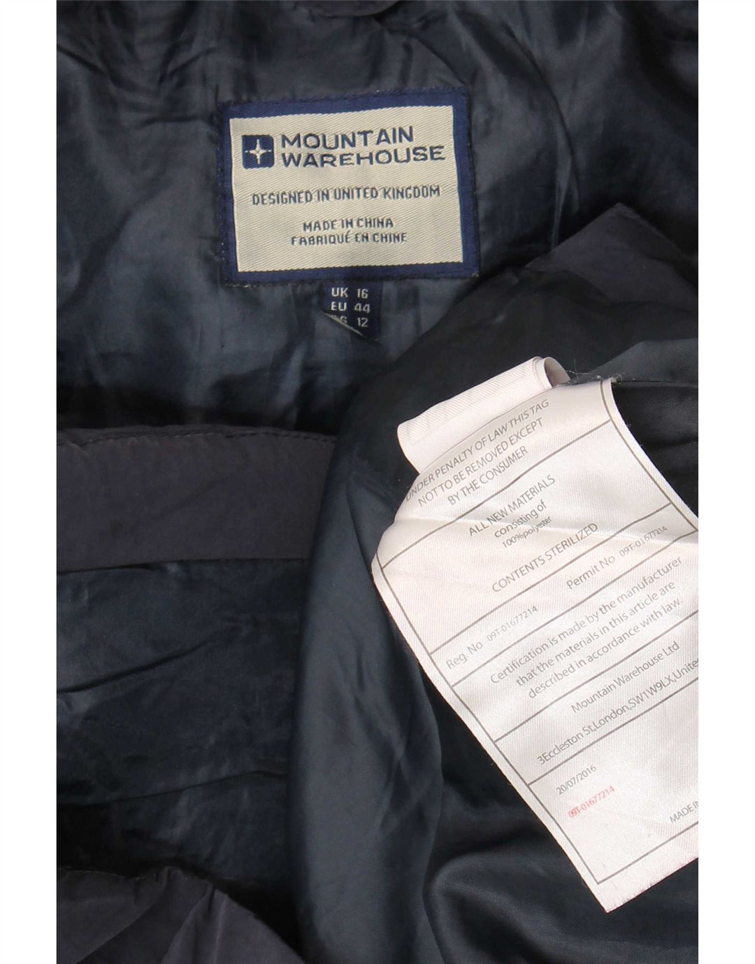 Женский утепленный жилет Mountain Warehouse UK 16, темно-синий, большой размер из полиэстера