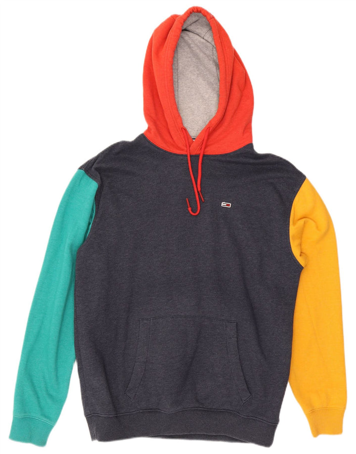 Мужской джемпер с капюшоном Tommy Hilfiger, средний темно-синий, хлопок с цветными блоками