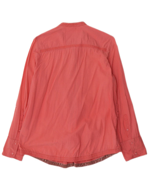 Superdry Womens Military Tuxedo Shirt UK 16 Large Pink Cotton
