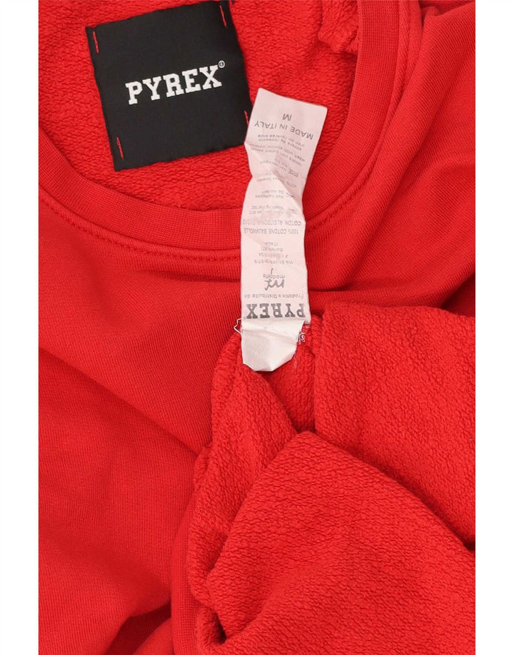 Мужской свитшот с рисунком Pyrex, хлопковый джемпер среднего красного цвета