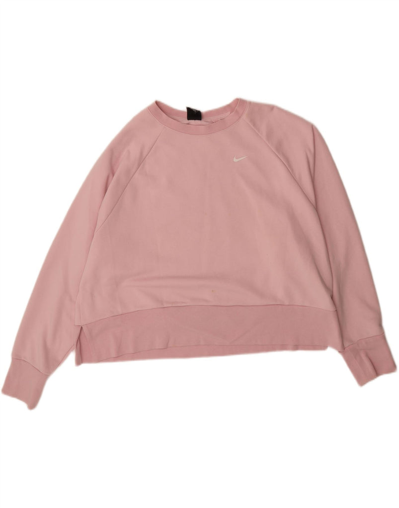 NIKE Womens Dri Fit Oversized Sweatshirt Jumper UK 18 XL Pink Polyester Vintage Nike and Second-Hand Nike from Messina Hembry 