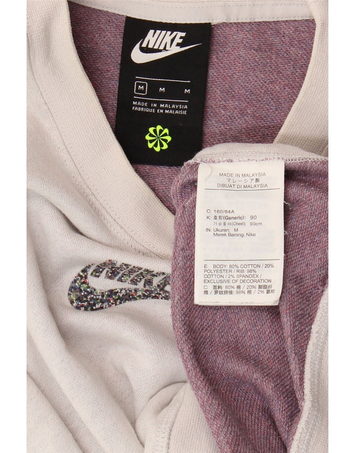 Женский укороченный свитшот оверсайз Nike, Великобритания 14, средний, серый, хлопок