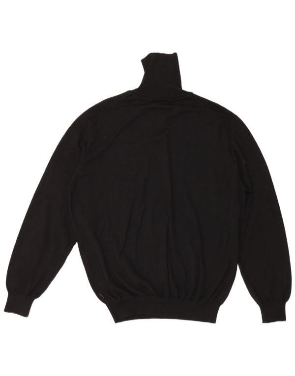 Мужской свитер с высоким воротником Hugo Boss 2XL, черный, шерсть