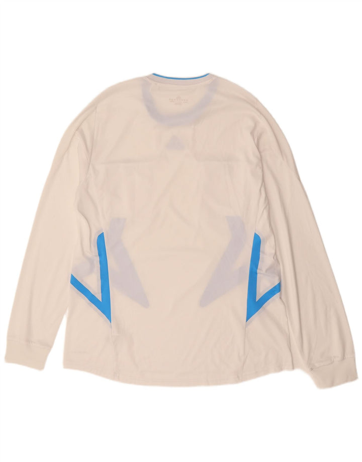 Мужской топ ADIDAS Climacool с длинным рукавом XL, белый полиэстер с цветными блоками