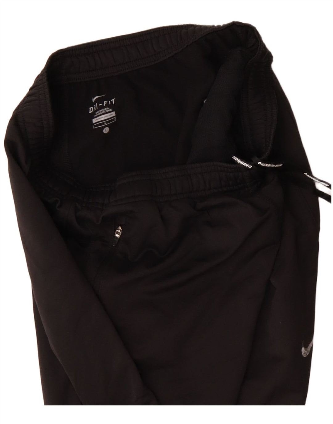 Женские спортивные брюки NIKE Dri Fit UK 14, большие черные полиэстеровые брюки