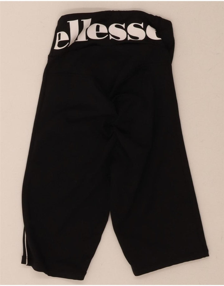 ELLESSE Womens Graphic Sport Shorts UK 6 XS Black Polyester Vintage Ellesse and Second-Hand Ellesse from Messina Hembry 