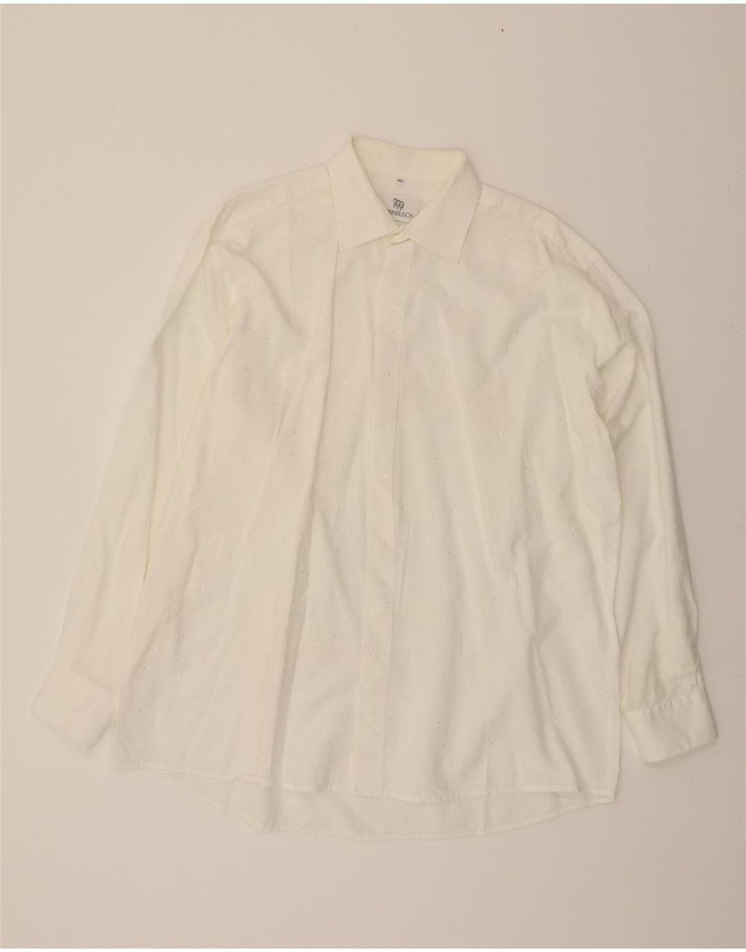DORNBUSCH Mens Shirt Size 43 Large White Spotted Vintage Dornbusch and Second-Hand Dornbusch from Messina Hembry 