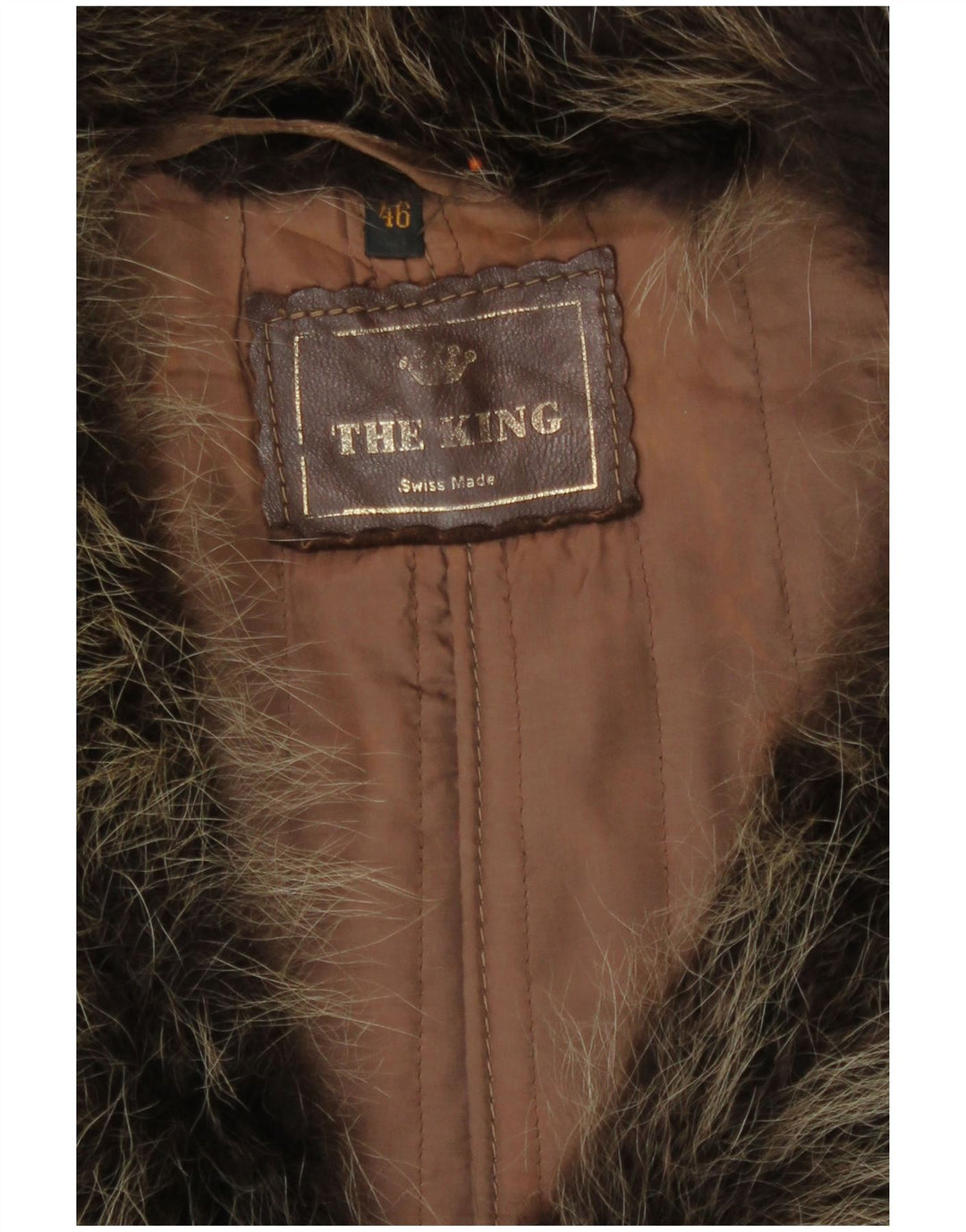 Винтажное женское кожаное пальто IT 46 большое коричневое