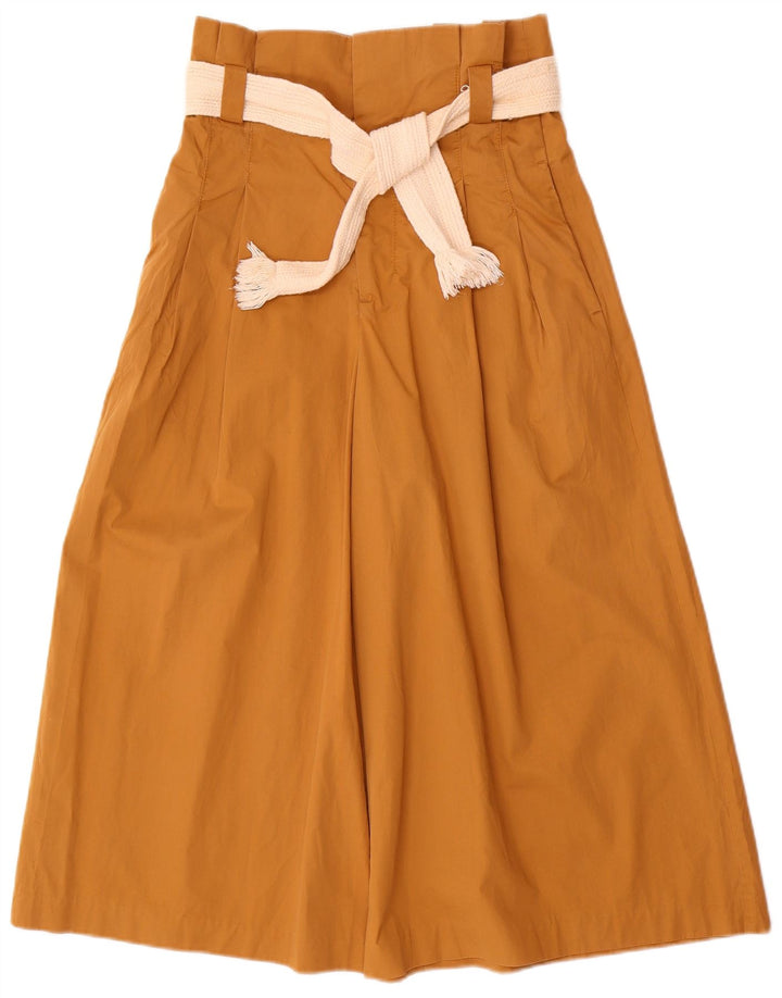 Женские брюки-кюлоты Zara, маленькие W26 L20, бежевый хлопок