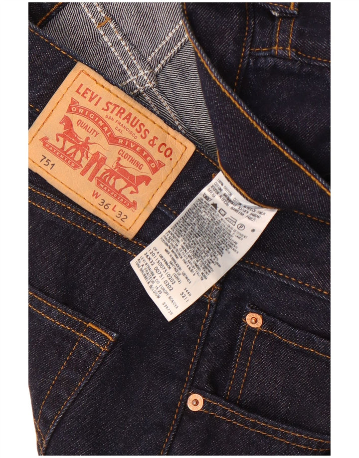 Мужские укороченные джинсы Levi's 751 W36 L26 Темно-синие, хлопок