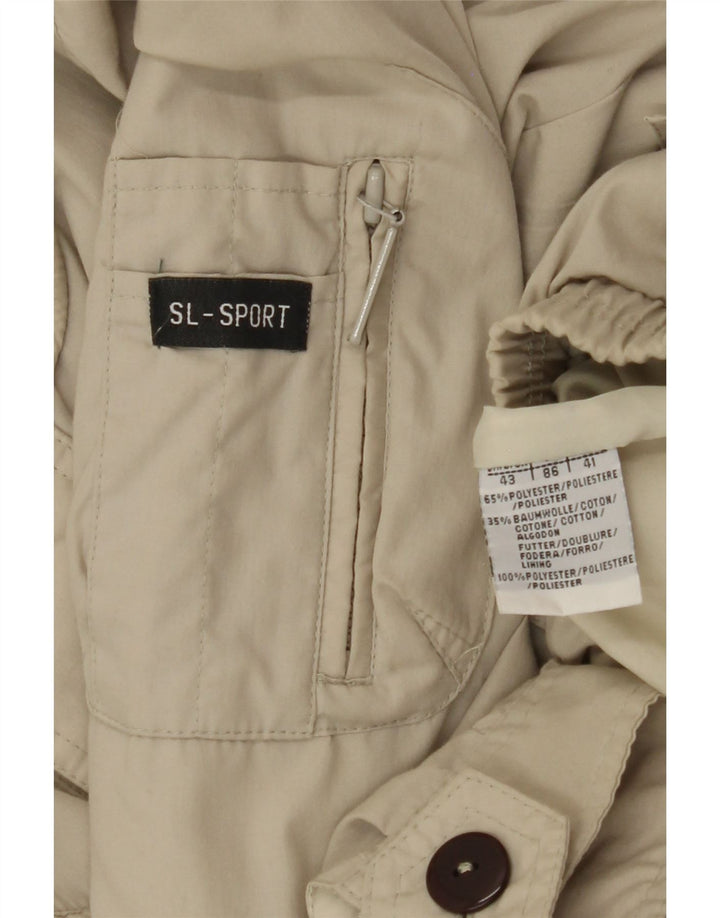 VINTAGE Mens Bomber Jacket UK 42 XL Beige Polyester Vintage Vintage and Second-Hand Vintage from Messina Hembry 