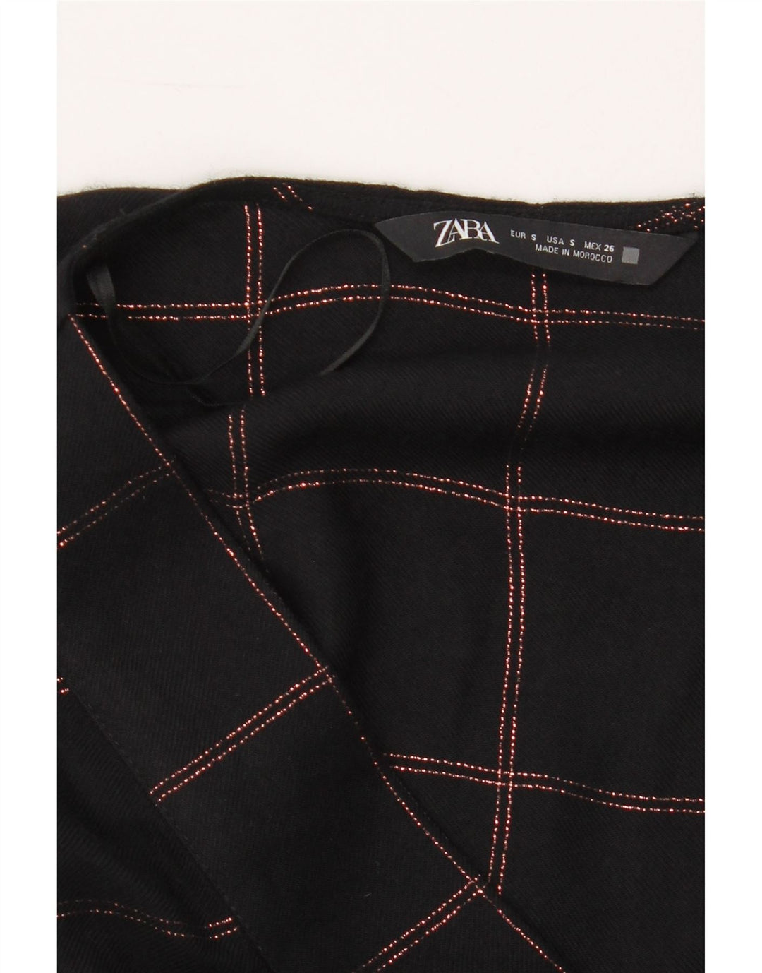 ZARA Womens Oversized 3/4 Sleeve Maxi Dress UK 10 Small Black Check Vintage Zara and Second-Hand Zara from Messina Hembry 