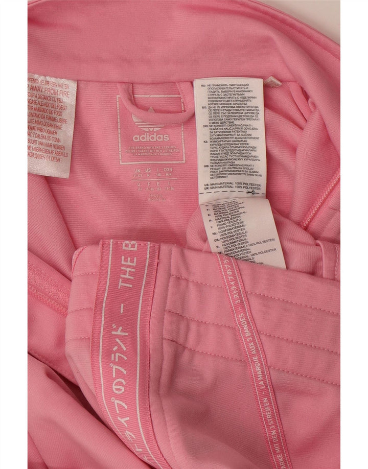 Спортивный костюм Adidas для девочек с графическим рисунком, верхняя куртка, 11–12 лет, розовый полиэстер