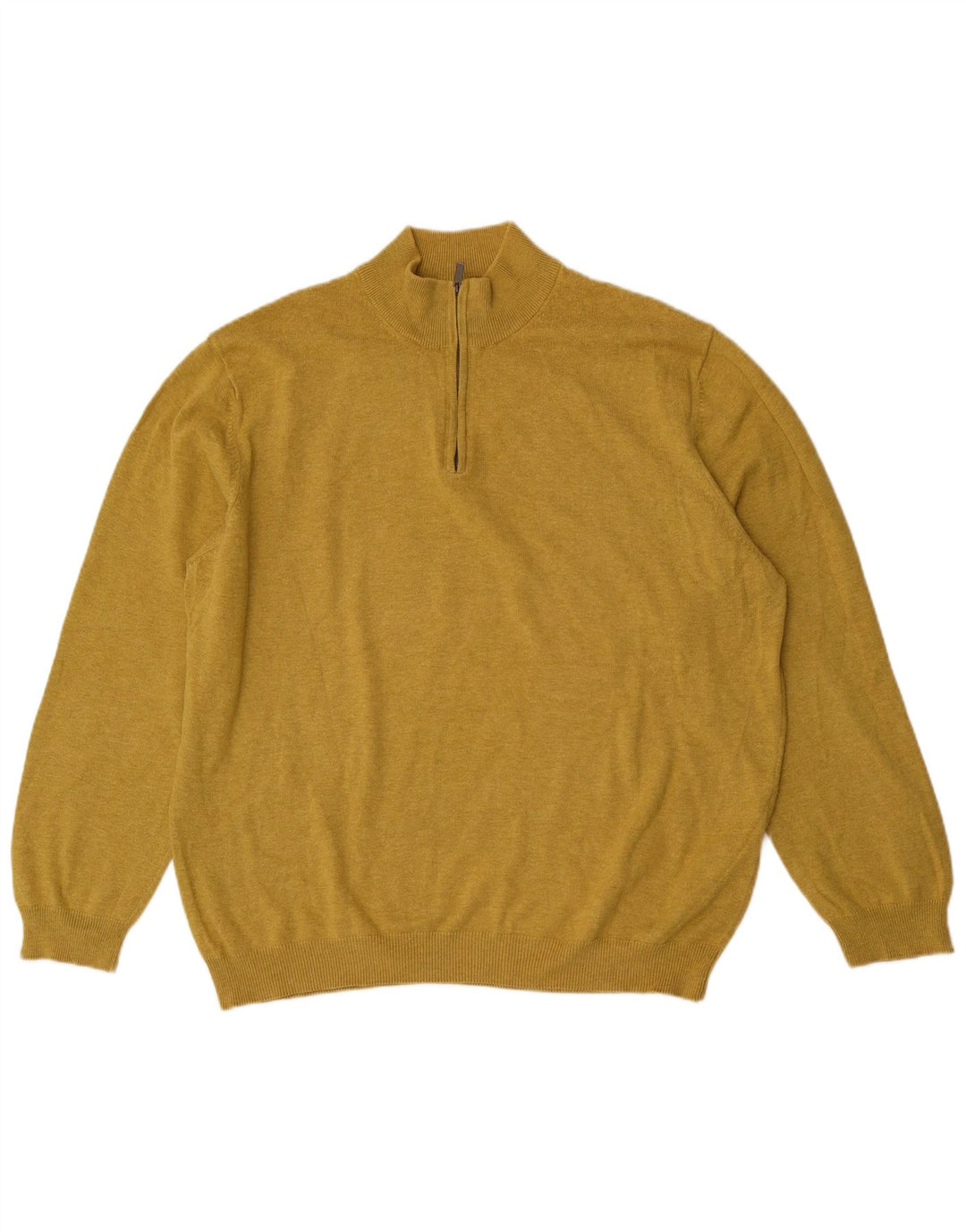 Мужской свитер Massimo Dutti с воротником на молнии 2XL, желтый хлопок