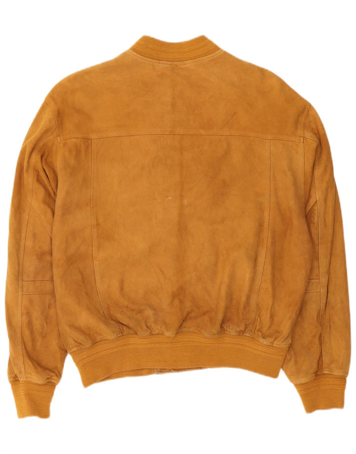 Мужская замшевая куртка-бомбер Burton UK 38 средний коричневый кожаный