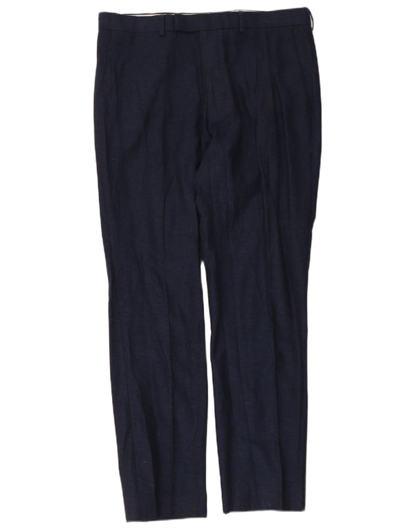 Мужские узкие брюки Marks & Spencer W34 L31, темно-синий, хлопок