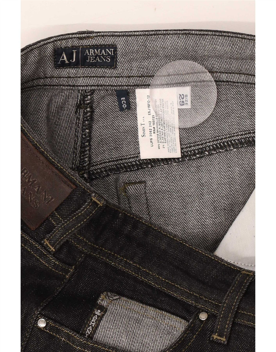 Женские укороченные джинсы Armani W29 L23, черный хлопок