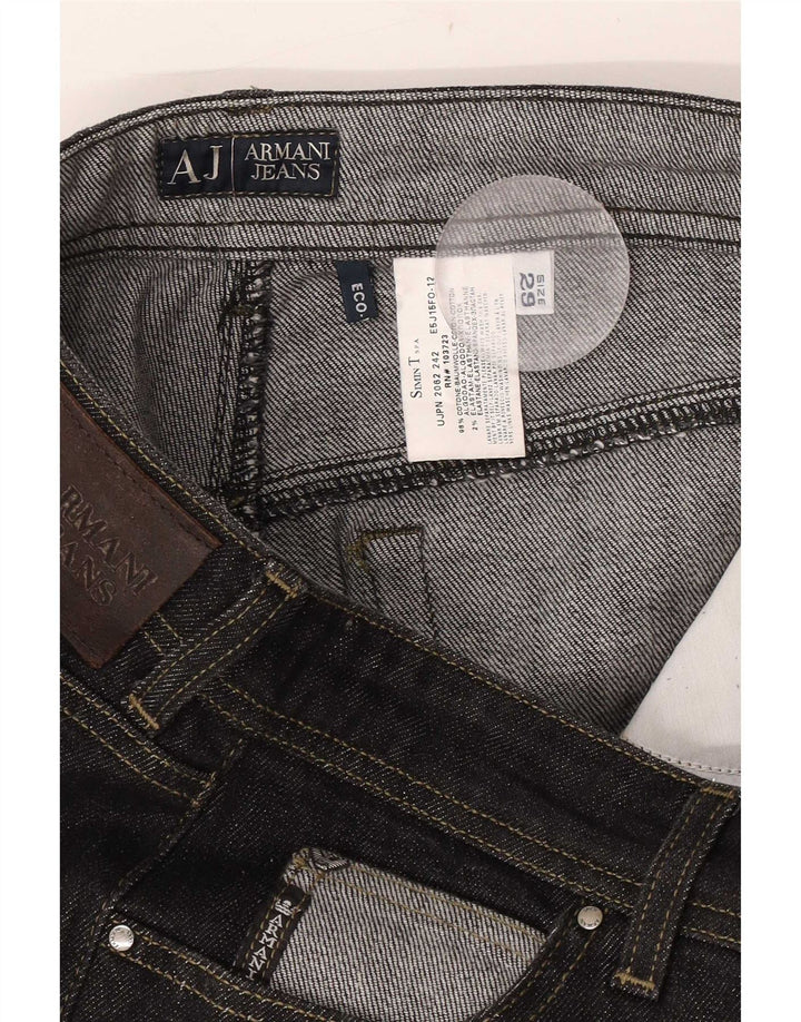 Женские укороченные джинсы Armani W29 L23, черный хлопок