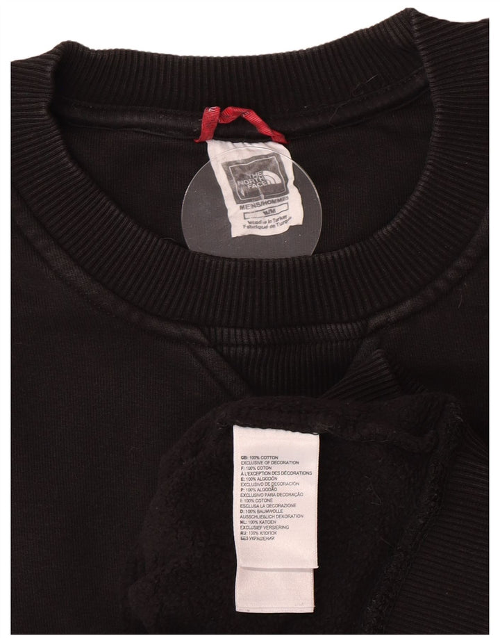 Мужской свитшот с рисунком The North Face, хлопковый джемпер среднего размера, черный