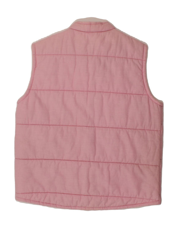 VINTAGE Womens Padded Gilet IT 40 Small Pink