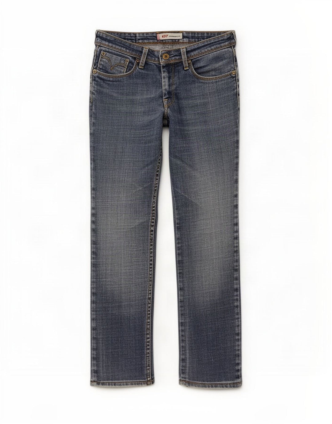 Женские прямые джинсы Levi's 627 W28 L28 синие, хлопок