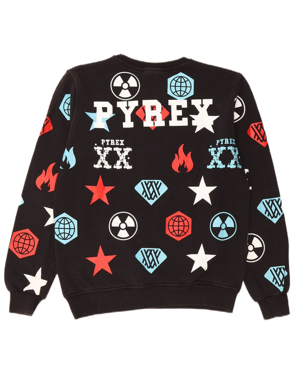 Толстовка с рисунком Pyrex для мальчиков, 13–14 лет, размер 2XL, черный хлопок
