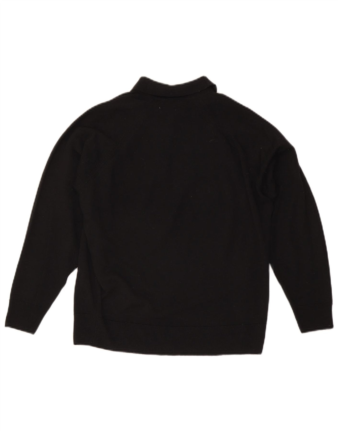 Женский джемпер с воротником поло CZARINA, Великобритания 16, большой, черный, шерсть