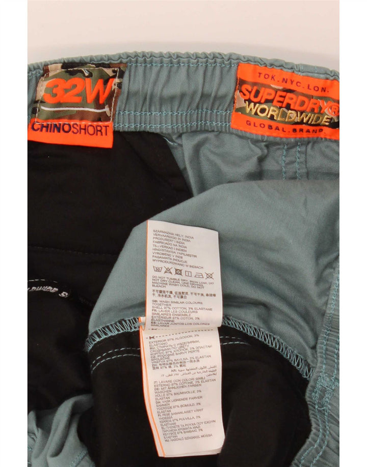 Мужские шорты чинос Superdry W32, хлопковые, среднего зеленого цвета