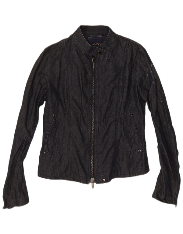 Meltin' Pot Womens Denim Jacket UK 12 Medium Navy Blue Cotton