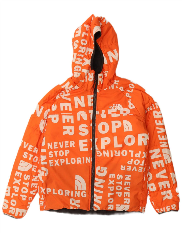 Двусторонняя стеганая куртка с капюшоном для мальчиков The North Face, 9–10 лет, средний черный цвет