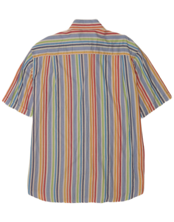 Paul & Shark Mens Short Sleeve Shirt Size 44 XL Multicoloured Striped