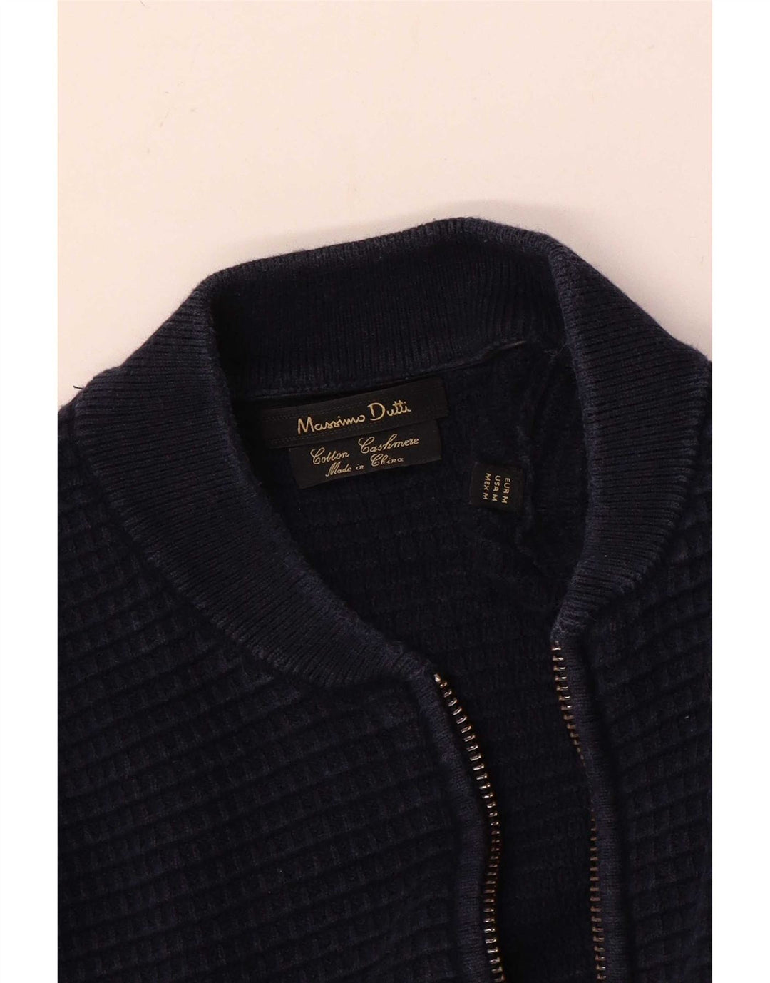 Мужской кардиган Massimo Dutti, средний темно-синий хлопковый свитер