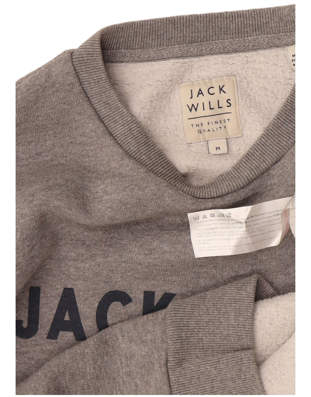 Мужской свитшот с рисунком Jack Wills, хлопковый джемпер среднего серого цвета в крапинку