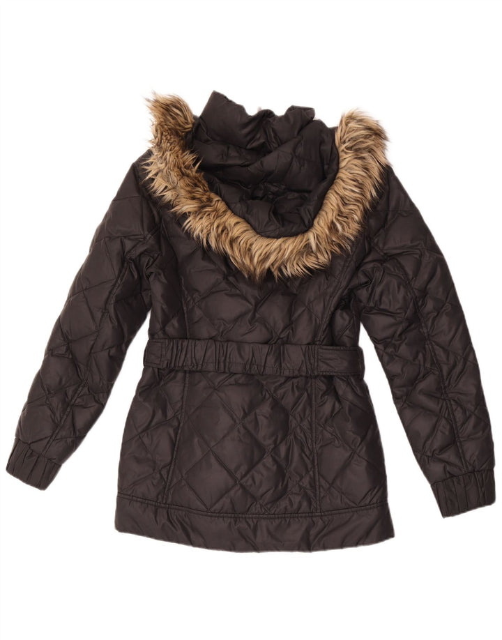 Женская стеганая куртка с капюшоном ESPRIT UK 10, маленькая, черная